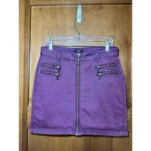 8th of LA Women's‎ Purple Zip Front Mini Skirt Size Large Punk Moto Y2K